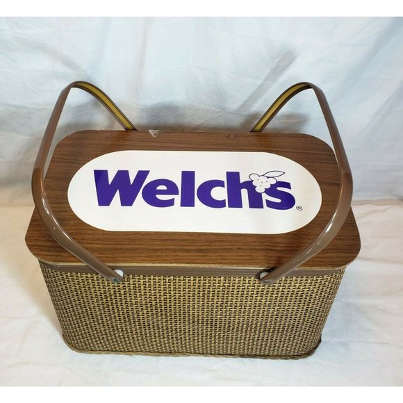 VTG 1970s WELCHS JELLY Promo Promotional Redmon Wicker Picnic Basket USA welches - Picture 1 of 12